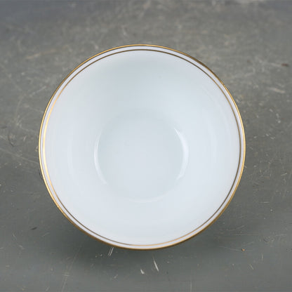 3.6" Collect Chinese Blue-and-white Porcelain Peanut Cabbage Insect Cup '生财有道'