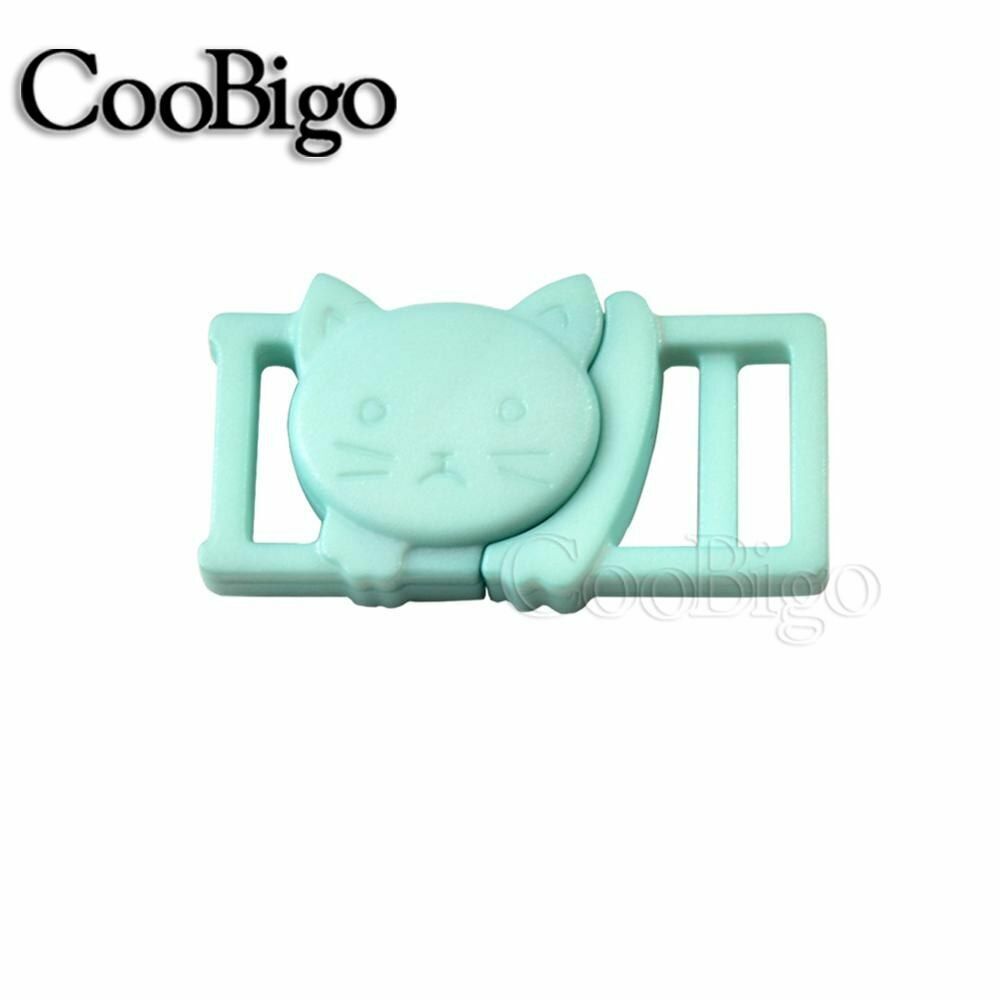 Cat Head Plastic Side Release Buckle Clips Outdoor Backpack Pet Collar 12pcs