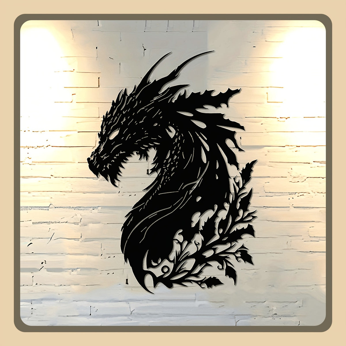 Animal Plant Patterns Unique Housewarming Gift for Home Metal Dragon Wall Art