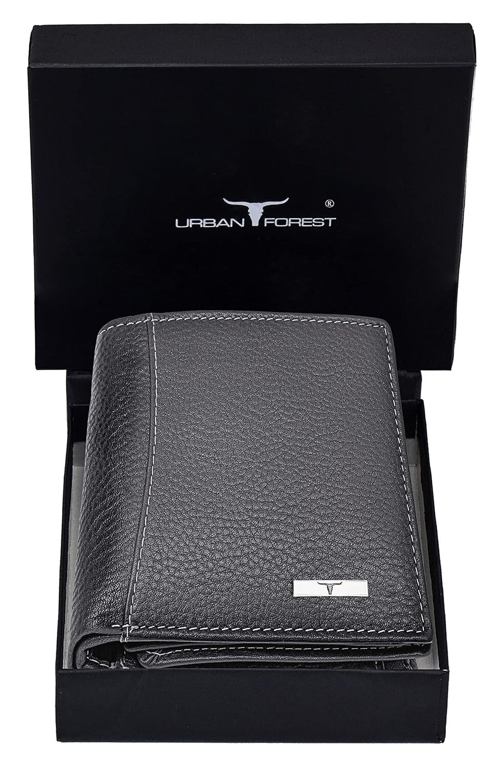 New Grey Bi-Fold Leather Men's Wallet RFID Protection Gift Item