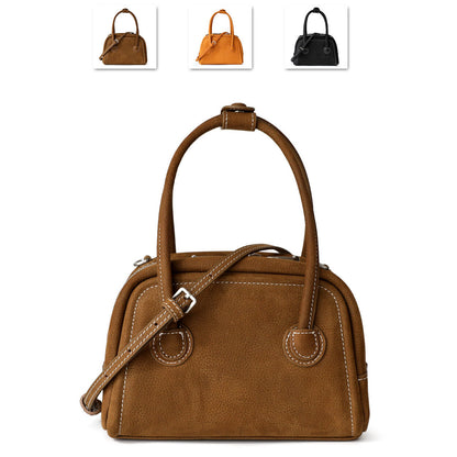 Small Mini Real Leather Handbag Boston Tote Purse Shoulder Bag Crossbody Fashion