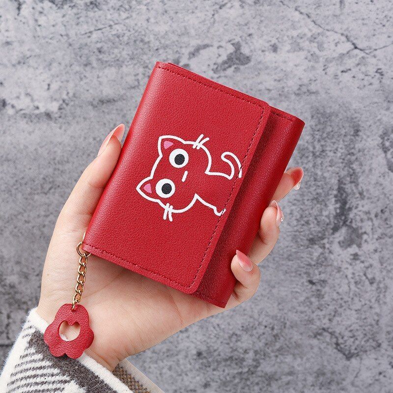 Wallet Cute Short Wallet Leather Small Purse Money Bag Card Holder 11.5x2x9 cm