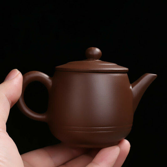 4.33" Chinese Yixing Zisha Clay Pottery Teapot Purple Handmade Teakettle Decor