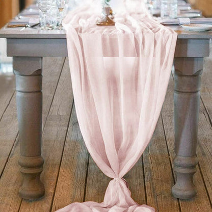 Wedding Table Runner 70x500cm Polyester Flowing Romantic Dusty Rose Party Decors