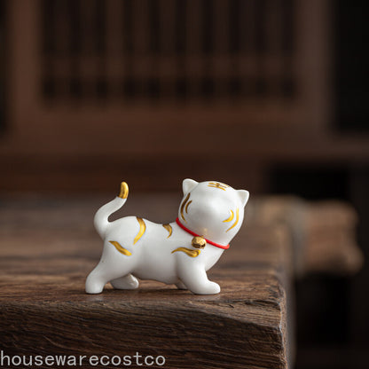Creative Cute Ceramic Decoration Tea Pet Zodiac Tiger Desktop Decoration Home