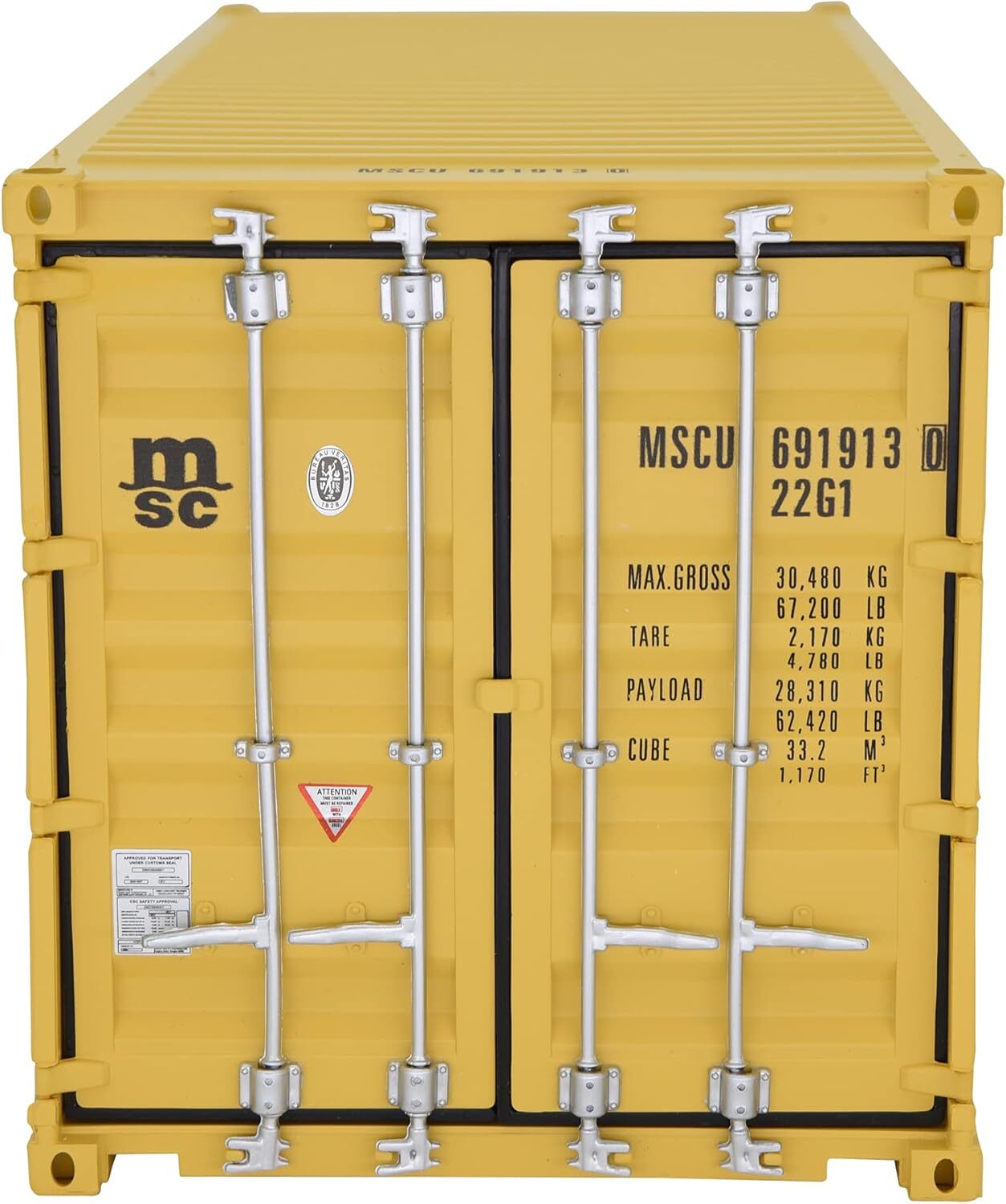 1:20 MSC 20GP Shipping Container Model Abs Resin & Wood Toy Home Decoration Gift