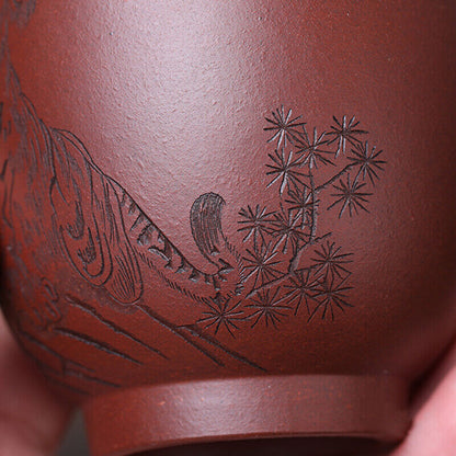 150ml Real Yixing Zisha Master Cup Handmade Personal Tea Cup Tiger Carved Mug