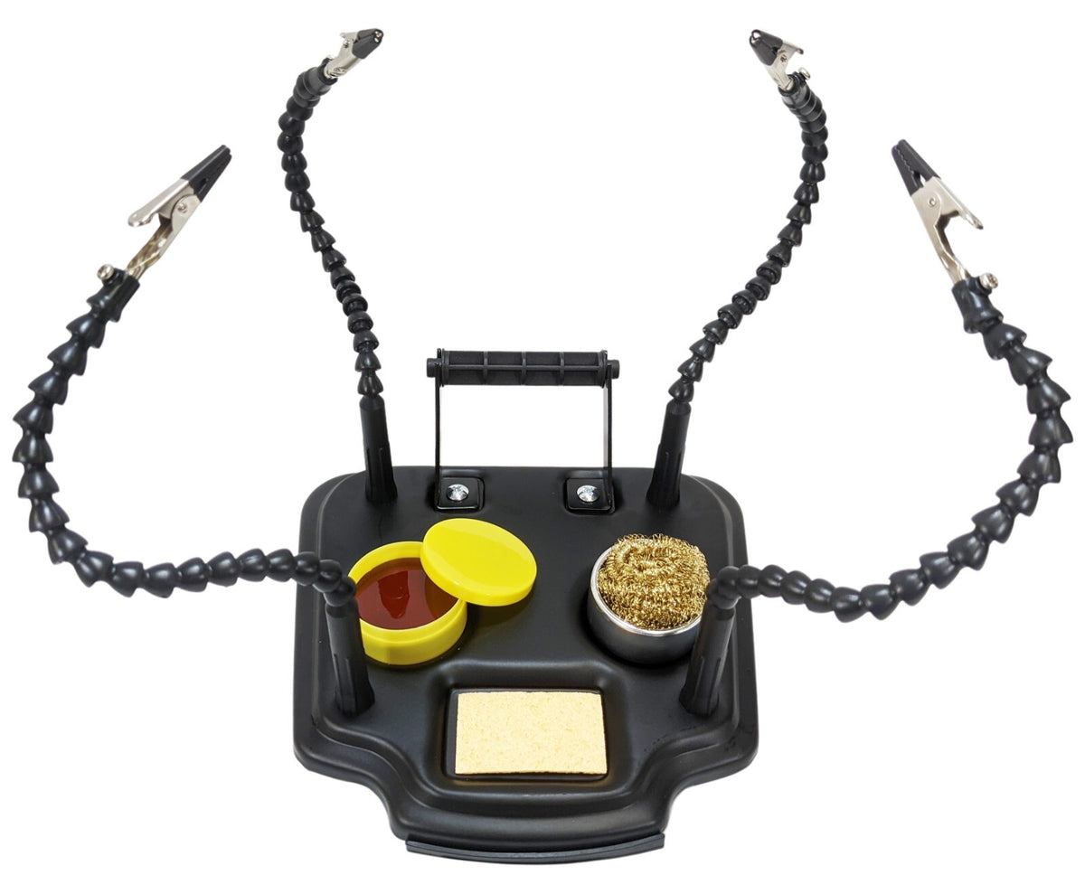 Helping Hands Flexible Gooseneck Arms with Flux, Brass Sponge, Solder Dispenser