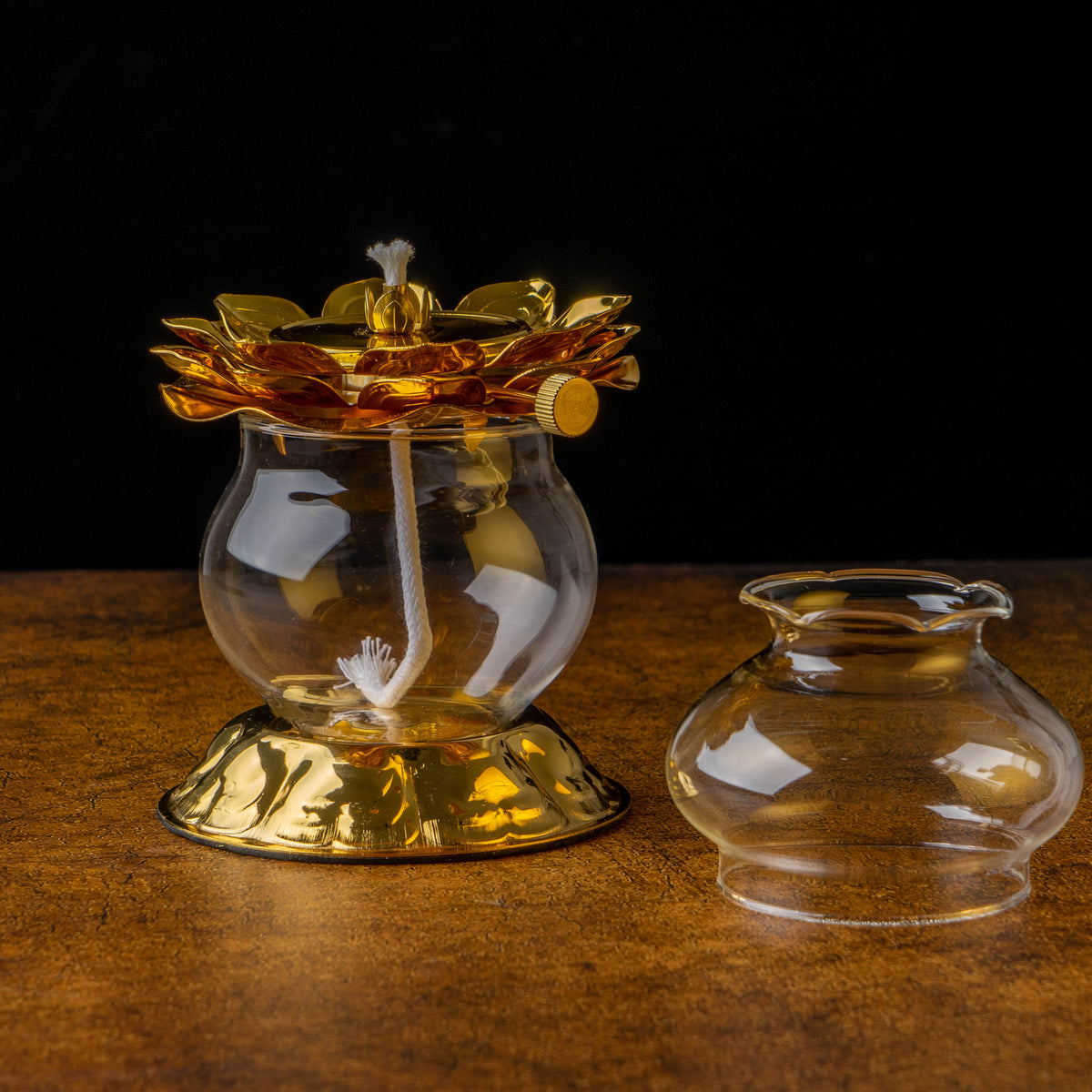 5.9" New Whale Oil Lamp Adjustable Wick Home Decor Buddhist Supplies
