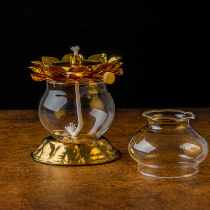 5.9" New Whale Oil Lamp Adjustable Wick Home Decor Buddhist Supplies