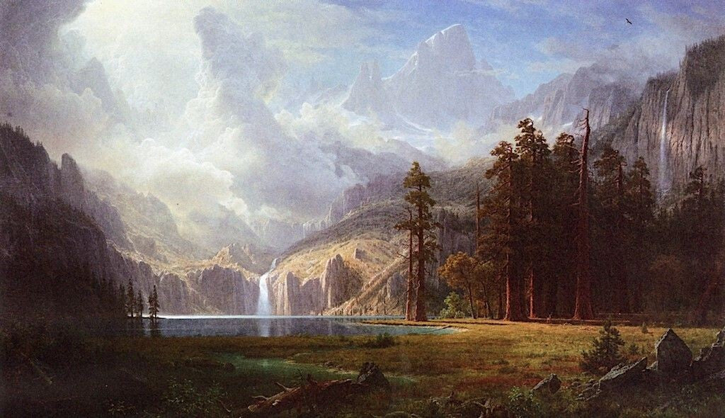 Dream-art Oil painting Mount-Whitney-Albert-Bierstadt-Oil-Painting river fall
