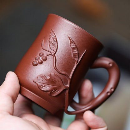 Master Cup With Handle Real Yixing Zisha Purple Clay Tea Cup Marked Office Cups