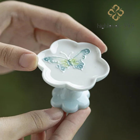 Butterfly Teapot Cover Holder Handamde tea pet 5.6cm Teapot Lid Bracket Tea Set