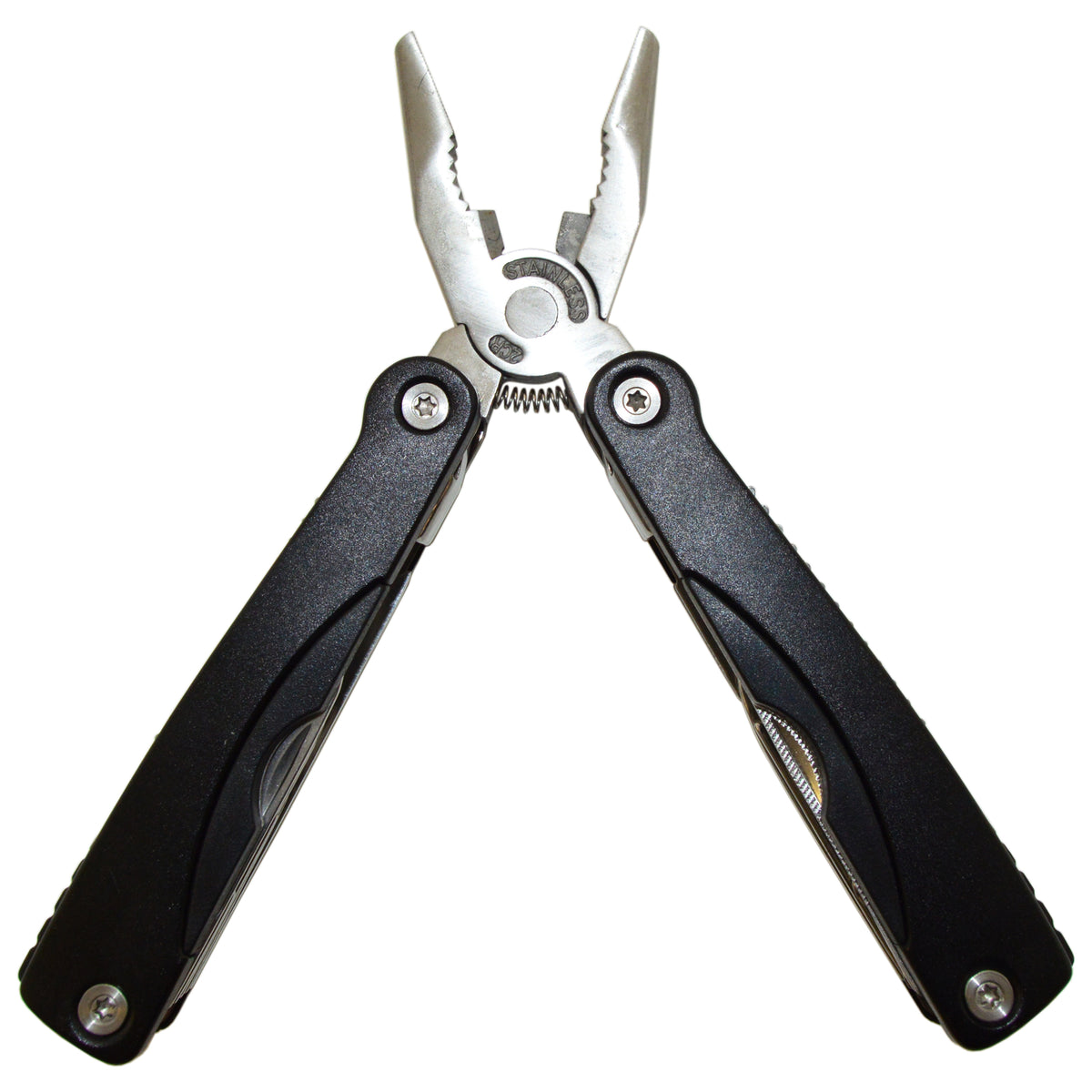 Stainless Steel Portable Multi-tool with 15 Components and Nylon Holster EDC