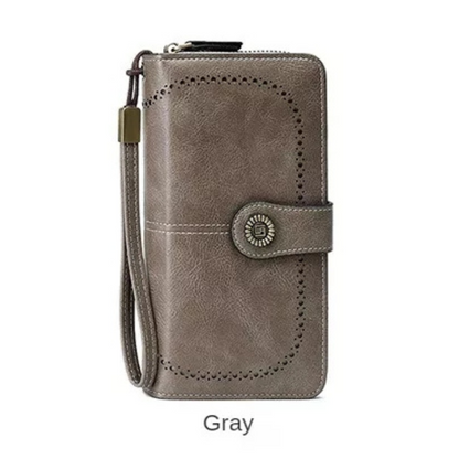 Women Ladies Leather Long Wallet Card Holder Purse Handbag Clutch RFID Blocking