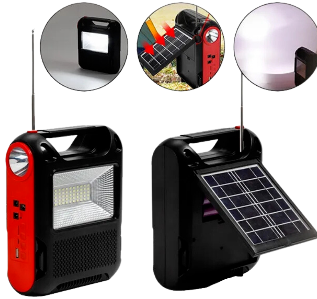 2023 Super Cargador de Bateria Multiuso Universal Con Panel Solar Radio Linterna