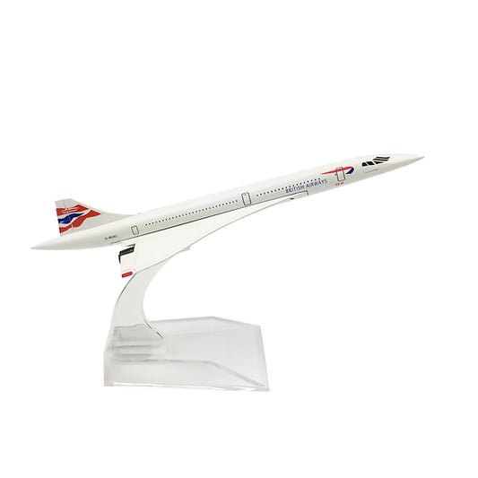 Retro 1:400 Airplane Model Diecast Planes 16cm British F-BVFB Concorde Model N