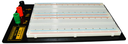 1,660 Tie Point Solderless Breadboard, 3 Binding Posts, Metal Backing, 8.7"x5.9"