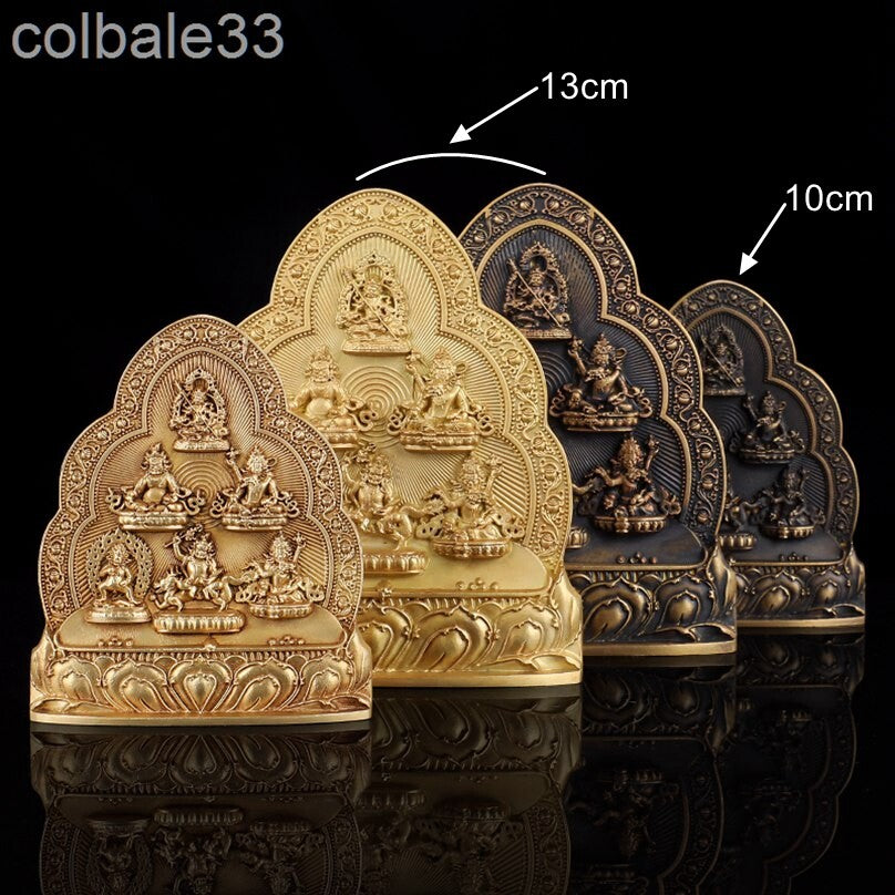 16.5cm 6.5" copper six Jambhalas statue Jambhala Kubera Water god of Wealth