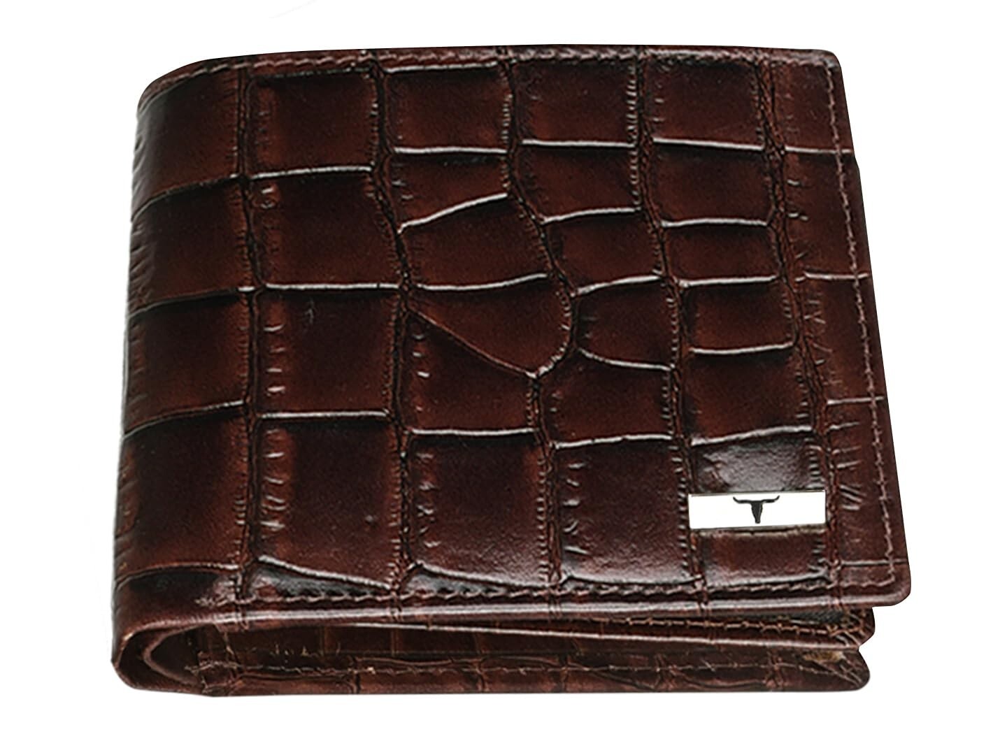New Carl Printed Brown Bi-Fold Leather Men's Wallet RFID Protection Gift Item