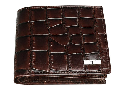 New Carl Printed Brown Bi-Fold Leather Men's Wallet RFID Protection Gift Item