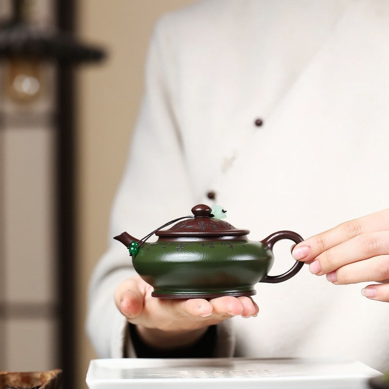 Handmade Real Yixing Zisha Clay Tea Pot Kungfu Pot Chinese Character Carved New