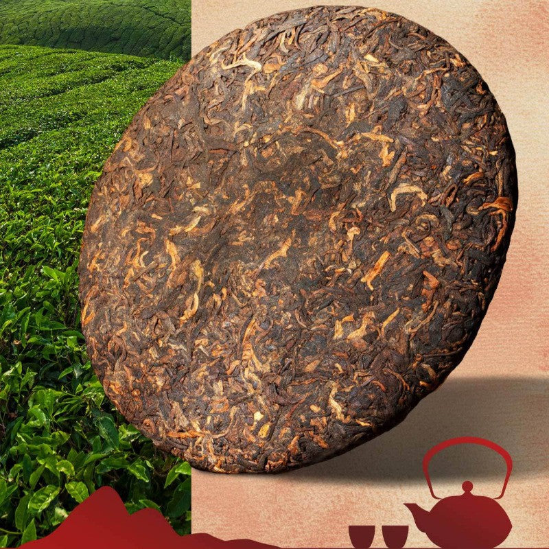357g Yunnan Menghai Ancient Tree 2010 Old Ban Zhang Jinya Ripe Pu'er Tea Cake