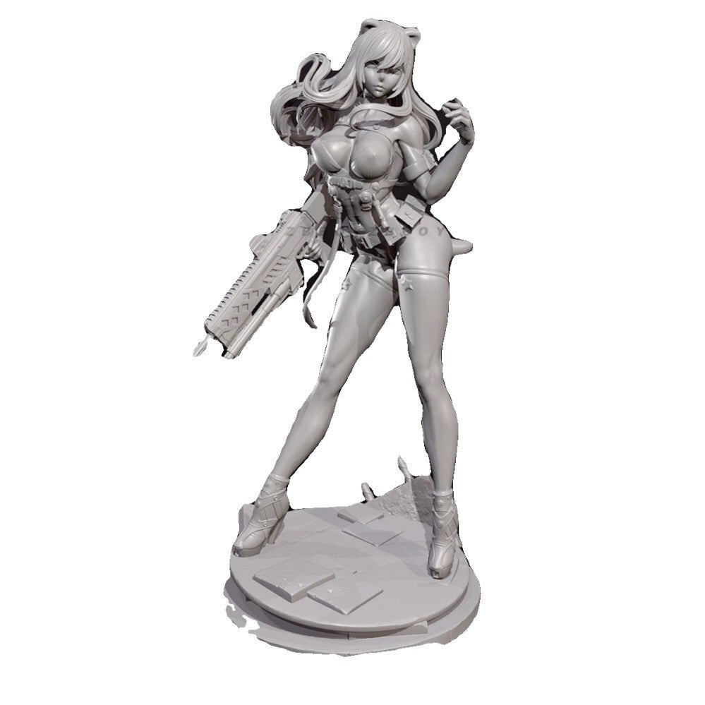 50mm resin figure model Fantasy Shooting Girl 3D Printing Unassembled Unpainted