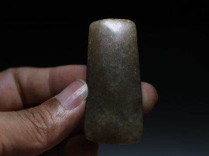 True Folk Collection HongShan Culture Old HeTian Jade Stone Zax Axe Bi Pendant C