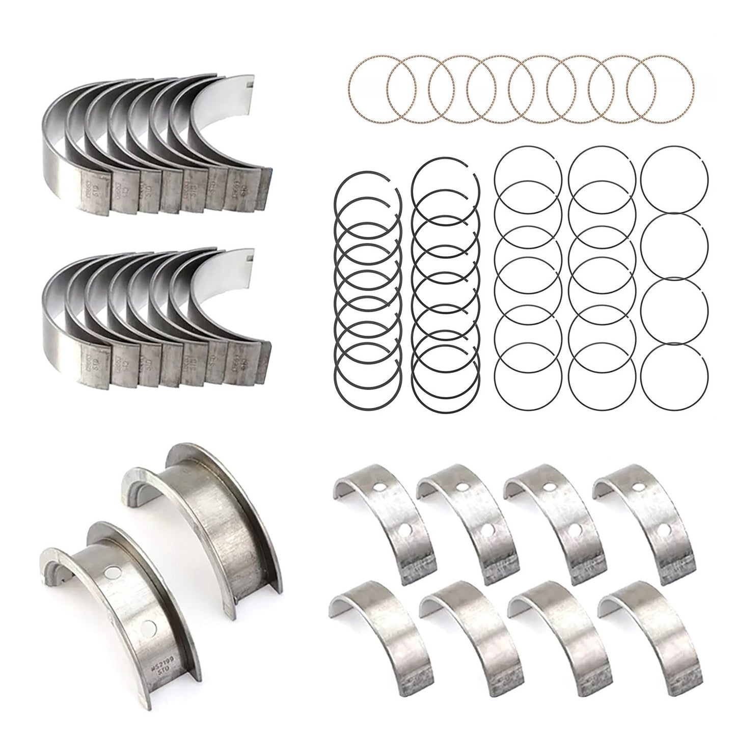 Durable Main & Rod Bearings w/ Piston Rings 99-16 for CHEVY for GM LS Gen III IV