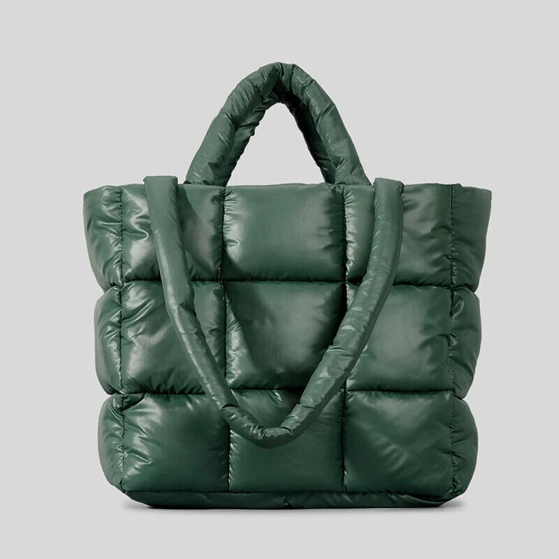 Padded Tote Bag Women Handbags Nylon Down Shoulder Bags Warm Winter Purse
