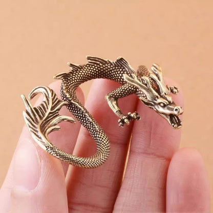 1pc Retro Brass Dragon Sculpture Ornament Tea Table Tea Pets Copper Figurine