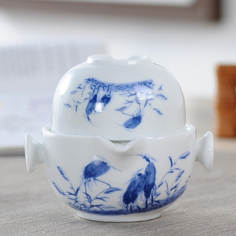 Ceramics Tea Set Include 1 Pot 1 Cup Porcelain Gaiwan Teapot Kung Fu Travel