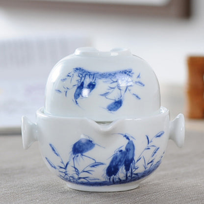 Ceramics Tea Set Include 1 Pot 1 Cup Porcelain Gaiwan Teapot Kung Fu Travel