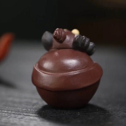 Chinese Yixing Tea Pet Handmade Tea Figurine Ornaments Sculpture Decors Tea Set
