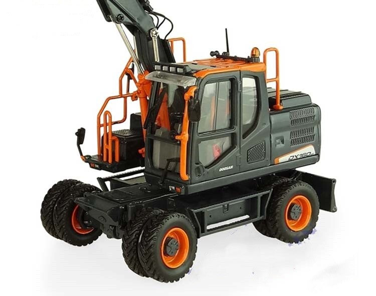 1:50 DOOSAN DX160W Wheeled Excavator Equipment Contruction Machine Diecast Model
