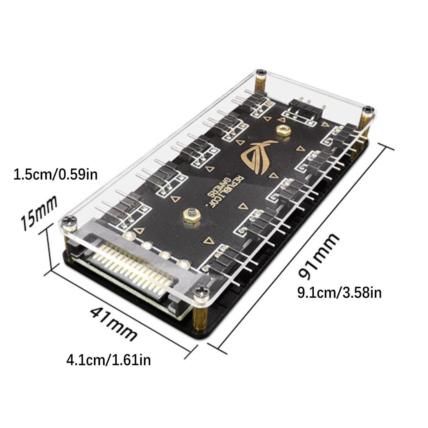 5V 3-Pin RGB 10 Hub Splitter SATA Power 3pin ARGB Adapter Extension Cable A