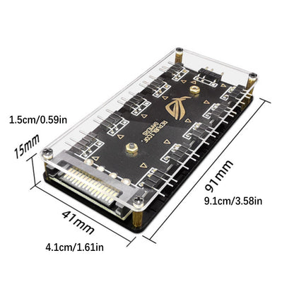 5V 3-Pin RGB 10 Hub Splitter SATA Power 3pin ARGB Adapter Extension Cable A