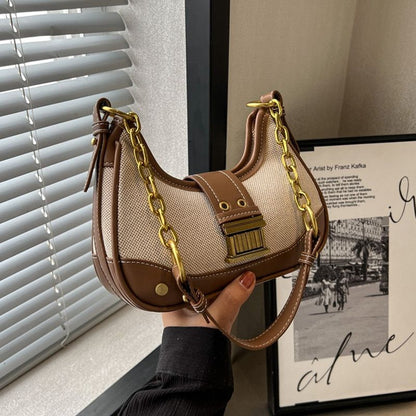 Vintage Shoulder Bag Crossbody Bags Handbags Purse Chain Bag 22*14*7CM Polyester