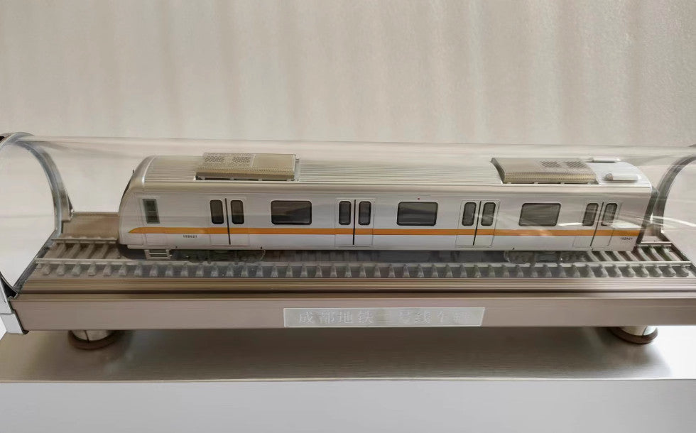 1:68 43CM Chengdu Metro Line 2 Passenger Car Trains Vehicle Diecast Model