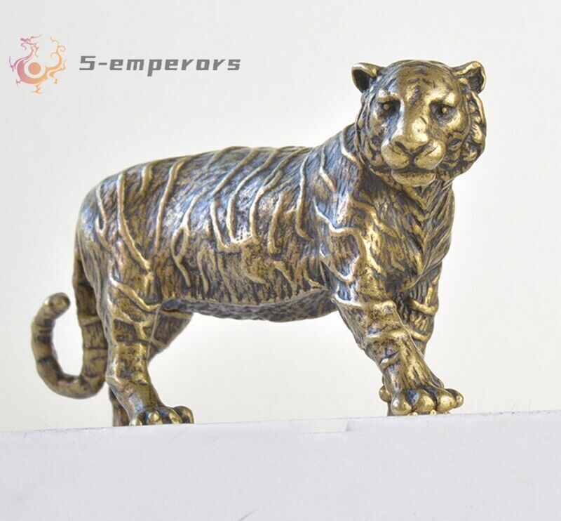Solid Brass Tiger Figurine Statue Paperweight Office table decoration