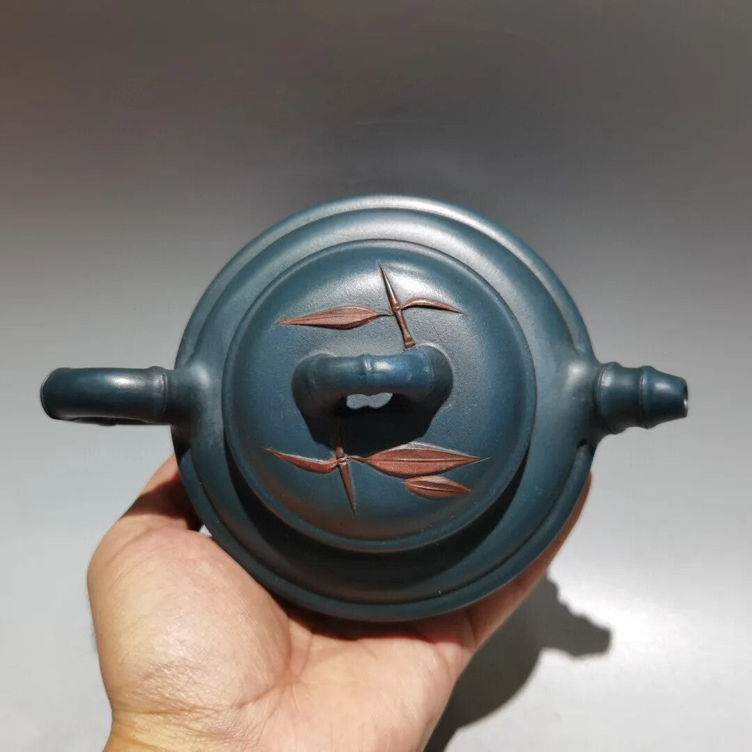 green mud China Yixing Zisha Clay Teapot Double color bamboo leaf tea pot 400ml