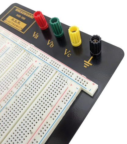 Solderless Breadboard with Aluminum Backplate, 2390 Tie Points, 4 Binding Posts