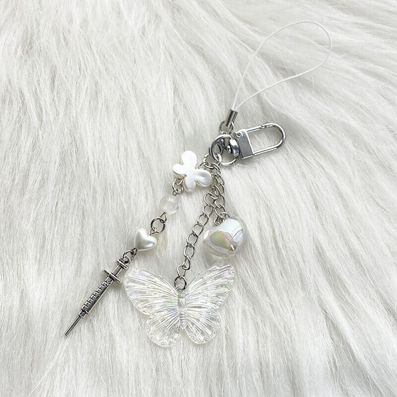 Y2K Phone Charms Pendant Butterfly Key Chain For Bag Cute Accessories