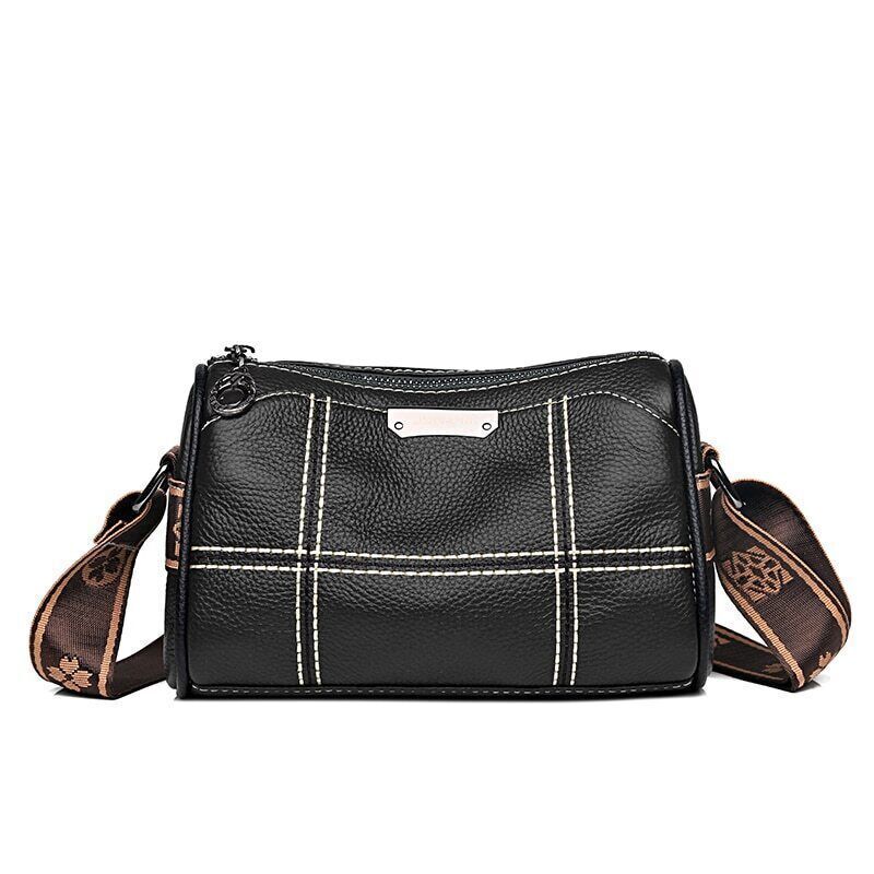 Women Genuine Leather Handbags 3 Layers Cow Leather Shoulder Crossbody Bags Bag