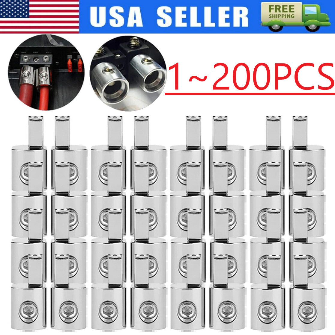 LOT Amp Car Audio Amplifier Power and Ground 1/0 Gauge to 4 Gauge Input Reducer