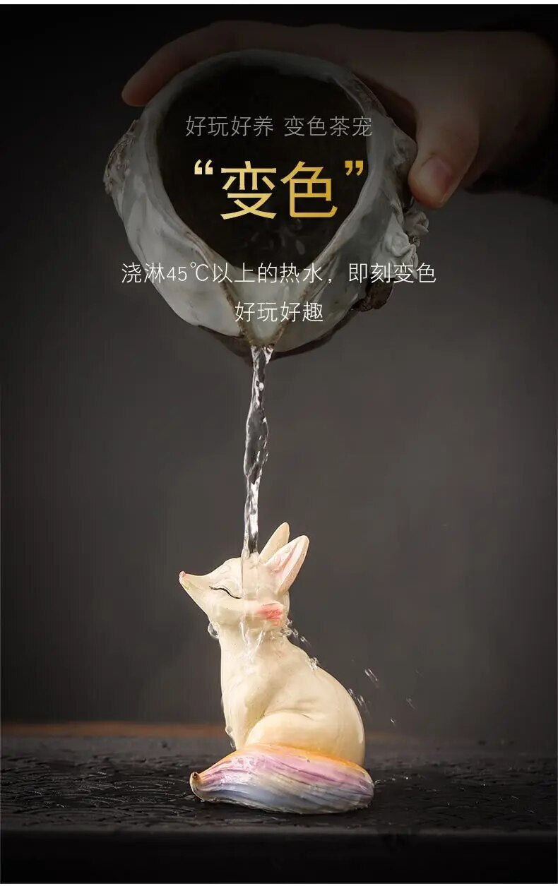 Fox Tea Pet Decoration Creative Home Tea Play Table Decoration Tea Tray Tea