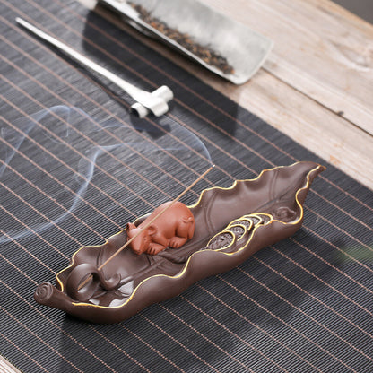 Ceramic Incense Stick Holder Zen Censer Home Aromatherapy Burner Tea Decor