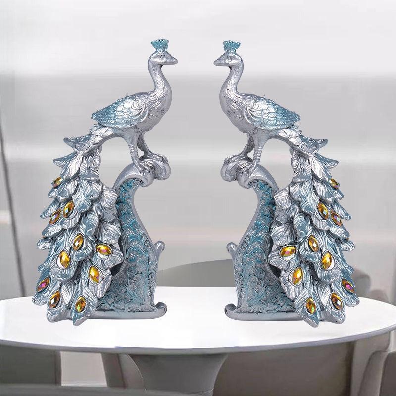 Peacock Resin Crafts Store Wedding Birthday Gift Figurine Home Art Decor