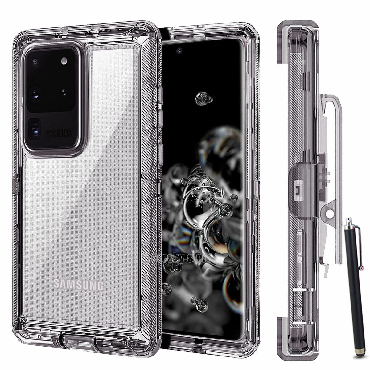Luxury Clear Case Kickstand Clip Stand Holster Cover For Galaxy S20/ Ultra/ Plus